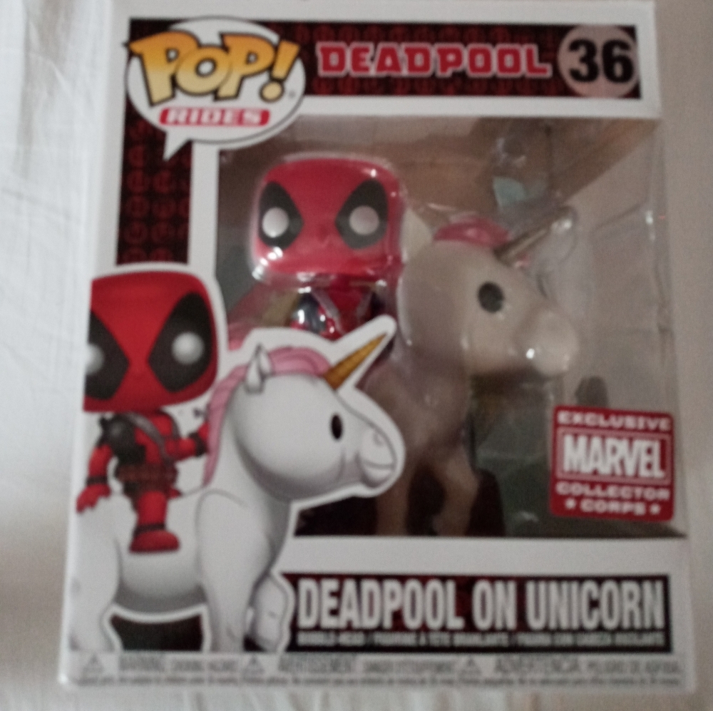 Funko pop deadpool on unicorn